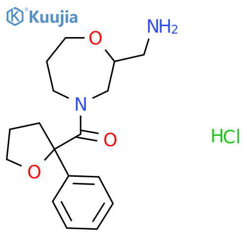 1-4-(2-phenyloxolane-2-carbonyl)-1,4-oxazepan-2-ylmethanamine hydrochloride structure