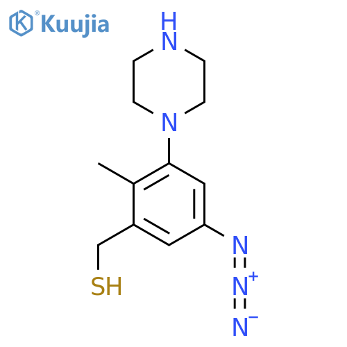 5-azido-2-methyl-3-(piperazin-1-yl)phenylmethanethiol structure