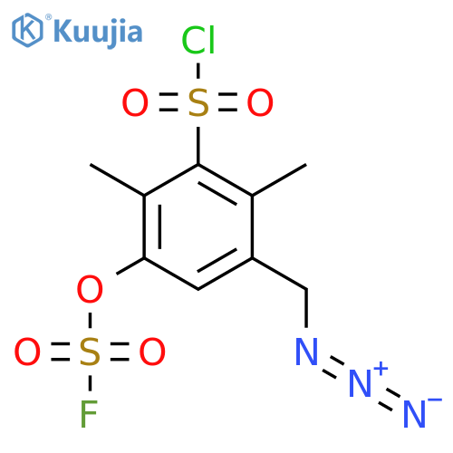 3-(Azidomethyl)-5-[(fluorosulfonyl)oxy]-2,6-dimethylbenzene-1-sulfonyl chloride structure