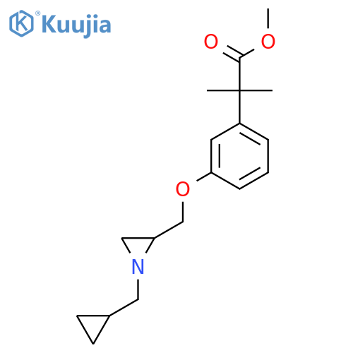 Methyl 2-(3-{[1-(cyclopropylmethyl)aziridin-2-yl]methoxy}phenyl)-2-methylpropanoate structure