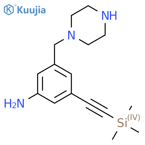 3-(piperazin-1-yl)methyl-5-2-(trimethylsilyl)ethynylaniline structure