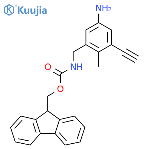 (9H-fluoren-9-yl)methyl N-(5-amino-3-ethynyl-2-methylphenyl)methylcarbamate structure