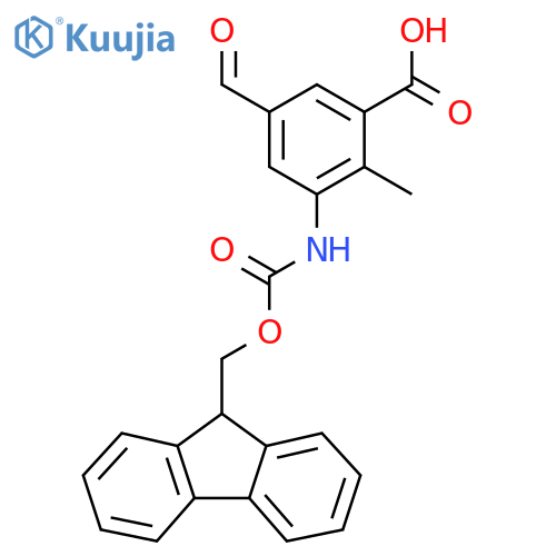 3-({[(9H-fluoren-9-yl)methoxy]carbonyl}amino)-5-formyl-2-methylbenzoic acid structure
