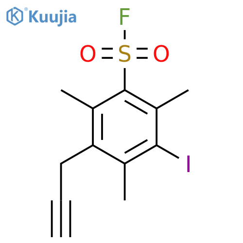 3-Iodo-2,4,6-trimethyl-5-(prop-2-yn-1-yl)benzene-1-sulfonyl fluoride structure