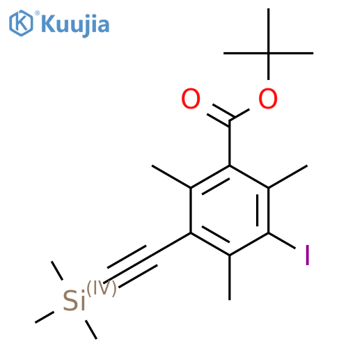 tert-butyl 3-iodo-2,4,6-trimethyl-5-2-(trimethylsilyl)ethynylbenzoate structure