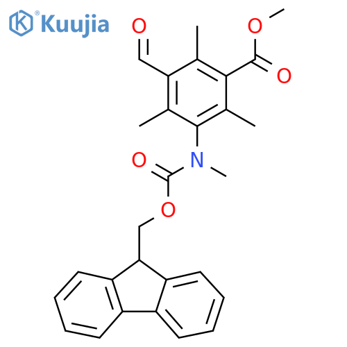 methyl 3-({(9H-fluoren-9-yl)methoxycarbonyl}(methyl)amino)-5-formyl-2,4,6-trimethylbenzoate structure
