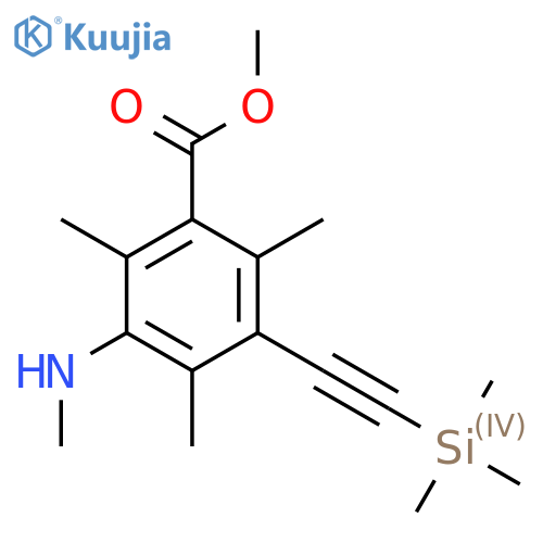 Methyl 2,4,6-trimethyl-3-(methylamino)-5-[2-(trimethylsilyl)ethynyl]benzoate structure