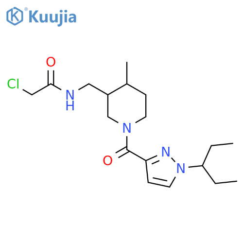 2-Chloro-N-[[4-methyl-1-(1-pentan-3-ylpyrazole-3-carbonyl)piperidin-3-yl]methyl]acetamide structure