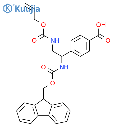 4-1-({(9H-fluoren-9-yl)methoxycarbonyl}amino)-2-{(prop-2-en-1-yloxy)carbonylamino}ethylbenzoic acid structure