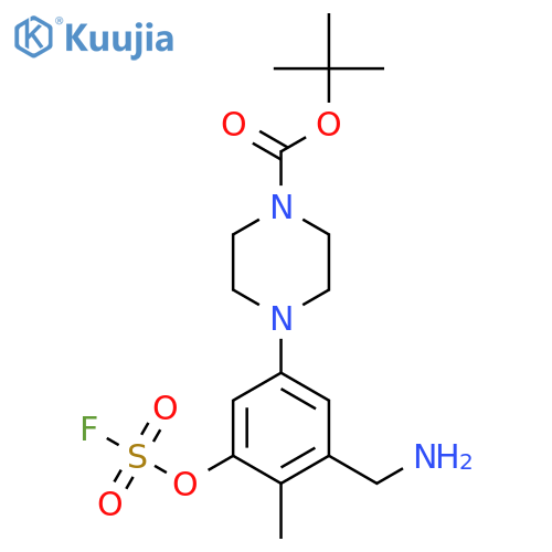 tert-butyl 4-3-(aminomethyl)-5-(fluorosulfonyl)oxy-4-methylphenylpiperazine-1-carboxylate structure