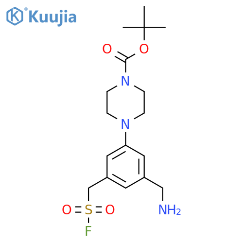tert-butyl 4-3-(aminomethyl)-5-(fluorosulfonyl)methylphenylpiperazine-1-carboxylate structure