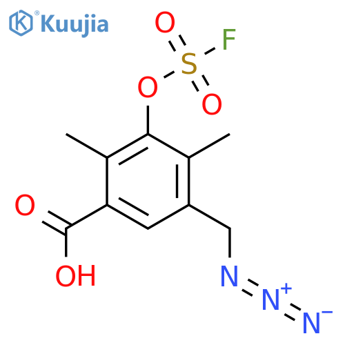 5-(azidomethyl)-3-(fluorosulfonyl)oxy-2,4-dimethylbenzoic acid structure