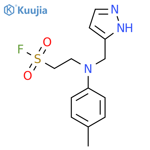 2-(4-methylphenyl)(1H-pyrazol-3-yl)methylaminoethane-1-sulfonyl fluoride structure