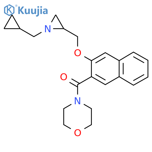 4-(3-{[1-(Cyclopropylmethyl)aziridin-2-yl]methoxy}naphthalene-2-carbonyl)morpholine structure