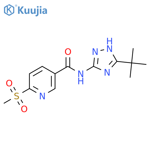 N-(5-Tert-butyl-1H-1,2,4-triazol-3-yl)-6-methylsulfonylpyridine-3-carboxamide structure