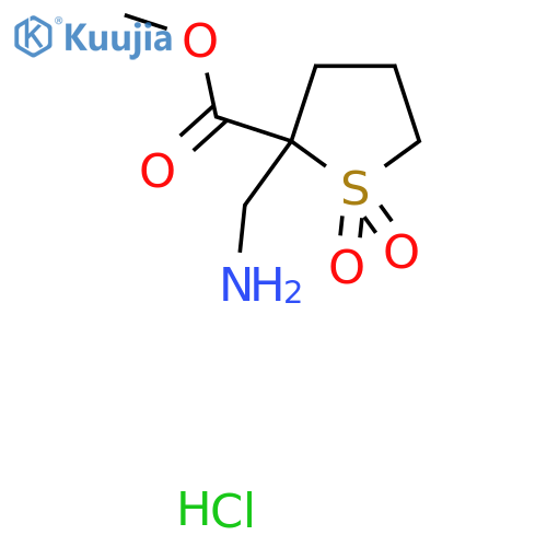 methyl 2-(aminomethyl)-1,1-dioxo-1lambda6-thiolane-2-carboxylate hydrochloride structure