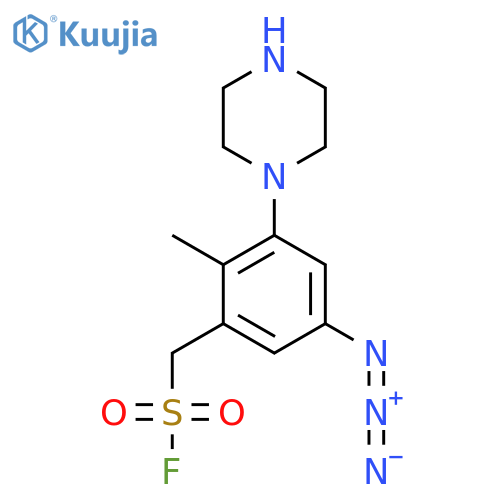 [5-Azido-2-methyl-3-(piperazin-1-yl)phenyl]methanesulfonyl fluoride structure