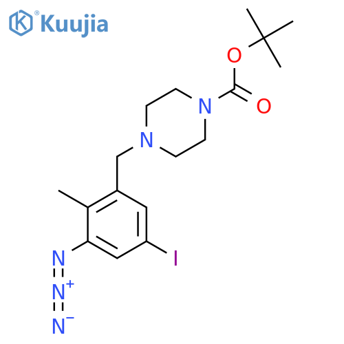 Tert-butyl 4-[(3-azido-5-iodo-2-methylphenyl)methyl]piperazine-1-carboxylate structure