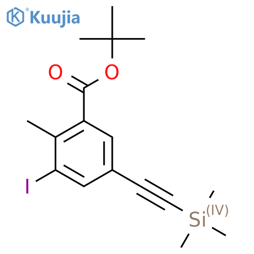 tert-butyl 3-iodo-2-methyl-5-2-(trimethylsilyl)ethynylbenzoate structure