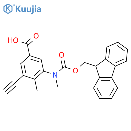 3-ethynyl-5-({(9H-fluoren-9-yl)methoxycarbonyl}(methyl)amino)-4-methylbenzoic acid structure