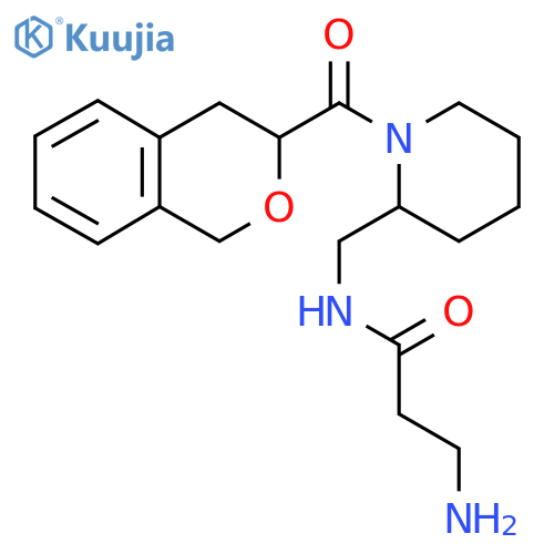 3-amino-N-{1-(3,4-dihydro-1H-2-benzopyran-3-carbonyl)piperidin-2-ylmethyl}propanamide structure