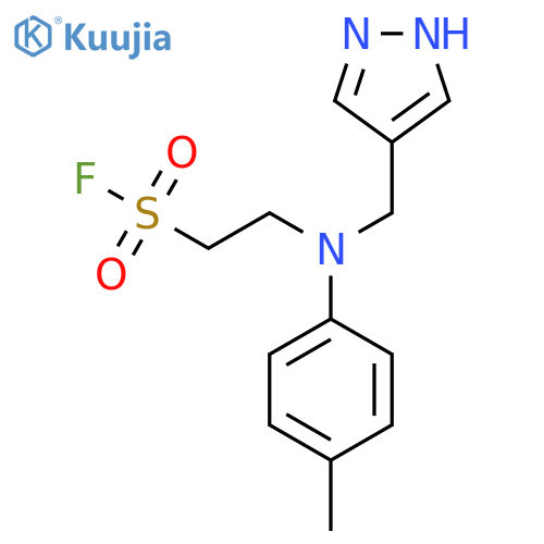 2-(4-methylphenyl)(1H-pyrazol-4-yl)methylaminoethane-1-sulfonyl fluoride structure