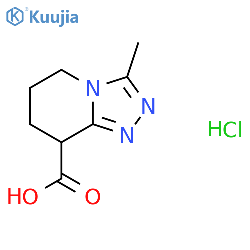 3-methyl-5H,6H,7H,8H-1,2,4triazolo4,3-apyridine-8-carboxylic acid hydrochloride structure