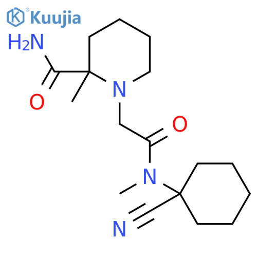 1-{[(1-Cyanocyclohexyl)(methyl)carbamoyl]methyl}-2-methylpiperidine-2-carboxamide structure