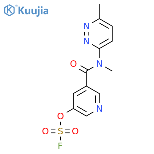 5-[Methyl(6-methylpyridazin-3-yl)carbamoyl]pyridin-3-yl sulfurofluoridate structure