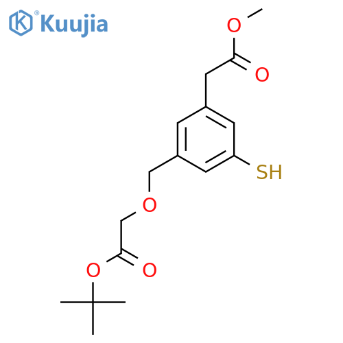 tert-butyl 2-{3-(2-methoxy-2-oxoethyl)-5-sulfanylphenylmethoxy}acetate structure