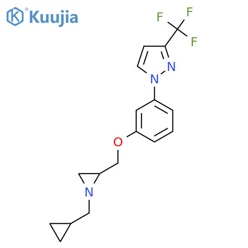 1-[3-[[1-(Cyclopropylmethyl)aziridin-2-yl]methoxy]phenyl]-3-(trifluoromethyl)pyrazole structure