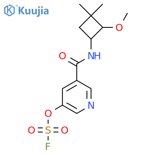 5-[(2-Methoxy-3,3-dimethylcyclobutyl)carbamoyl]pyridin-3-yl sulfurofluoridate structure
