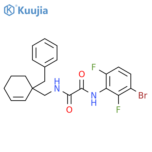 N'-[(1-benzylcyclohex-2-en-1-yl)methyl]-N-(3-brom o-2,6-difluorophenyl)ethanediamide structure
