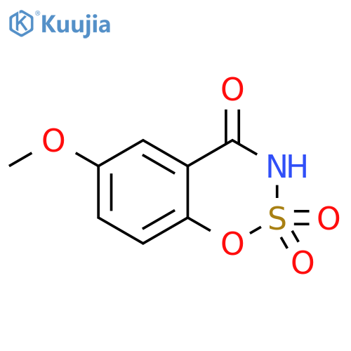 6-methoxy-3,4-dihydro-1,2lambda6,3-benzoxathia
zine-2,2,4-trione structure