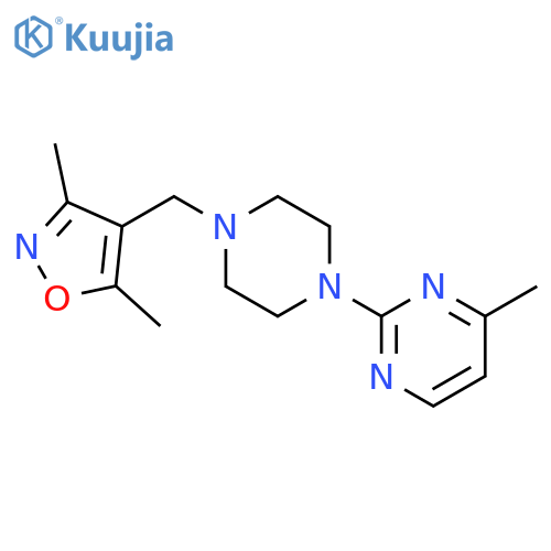 2-{4-[(3,5-dimethyl-1,2-oxazol-4-yl)methyl]piperazin-1-yl}-4-methylpyrimidine structure