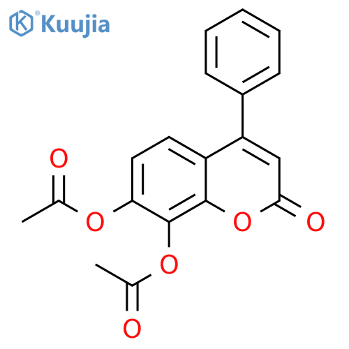 (8-acetyloxy-2-oxo-4-phenylchromen-7-yl) acetate structure