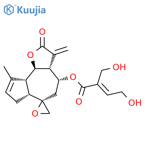 [(3Ar,4R,6S,6aR,9aR,9bR)-9-methyl-3-methylidene-2-oxospiro[4,5,6a,7,9a,9b-hexahydro-3aH-azuleno[4,5-b]furan-6,2'-oxirane]-4-yl] (E)-4-hydroxy-2-(hydroxymethyl)but-2-enoate structure