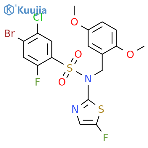 4-Bromo-5-chloro-N-(2,5-dimethoxybenzyl)-2-fluoro-N-(5-fluorothiazol-2-yl)benzenesulfonamide structure