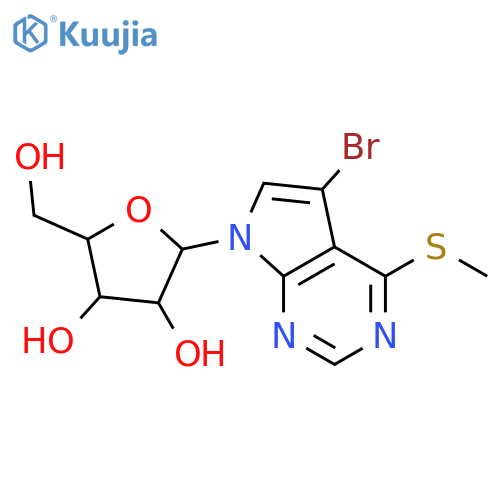 7H-Pyrrolo[2,3-d]pyrimidine,5-bromo-4-(methylthio)-7-b-D-ribofuranosyl- structure