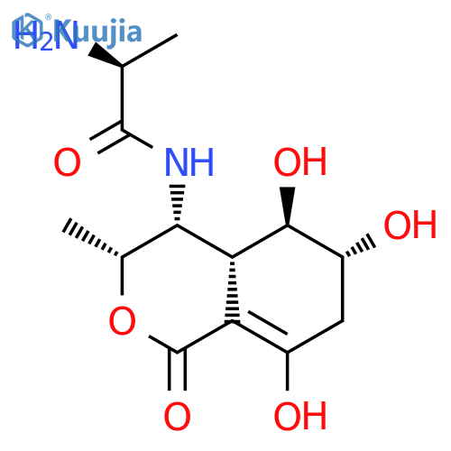 Propanamide,2-amino-N-[(3R,4R,4aR,5R,6R)-3,4,4a,5,6,7-hexahydro-5,6,8-trihydroxy-3-methyl-1-oxo-1H-2-benzopyran-4-yl]-,(2S)- structure