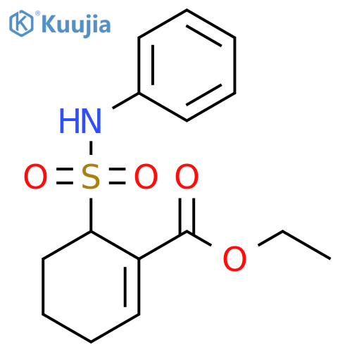 1-Cyclohexene-1-carboxylic acid, 6-[(phenylamino)sulfonyl]-, ethyl ester structure