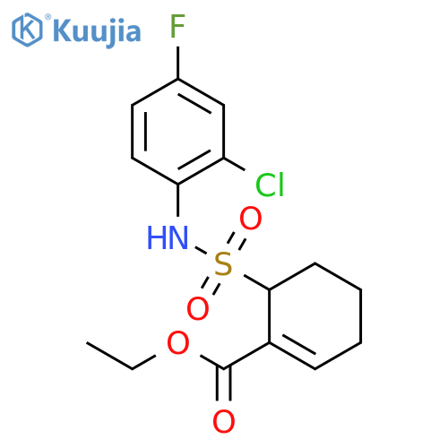 Ethyl (6s)-6-[(2-chloro-4-fluorophenyl)sulfamoyl]cyclohexene-1-carboxylate structure