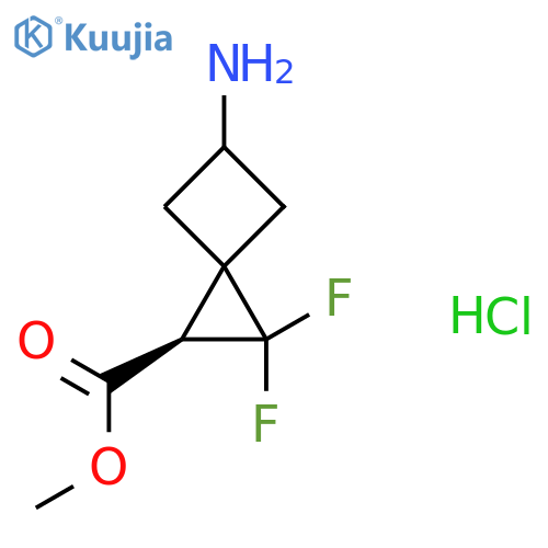 rac-methyl (1R,3s)-5-amino-2,2-difluorospiro2.3hexane-1-carboxylate hydrochloride structure