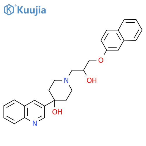 1-2-hydroxy-3-(naphthalen-2-yloxy)propyl-4-(quinolin-3-yl)piperidin-4-ol structure