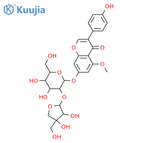 4',7-Dihydroxy-5-methoxyisoflavone; 7-O-[β-D-Apiofuranosyl-(1→2)-β-D-glucopyranoside] structure