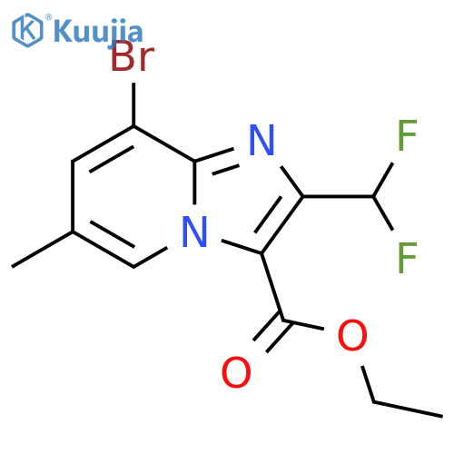 Ethyl 8-bromo-2-(difluoromethyl)-6-methylimidazo[1,2-a]pyridine-3-carboxylate structure