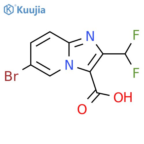 6-Bromo-2-(difluoromethyl)imidazo[1,2-a]pyridine-3-carboxylic acid structure