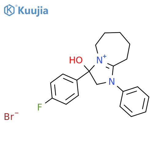 3-(4-fluorophenyl)-3-hydroxy-1-phenyl-2H,3H,5H,6H,7H,8H,9H-1-imidazo1,2-aazepin-1-ylium bromide structure