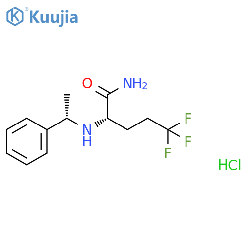 Pentanamide, 5,5,5-trifluoro-2-[[(1S)-1-phenylethyl]amino]-, hydrochloride (1:1), (2S)- structure