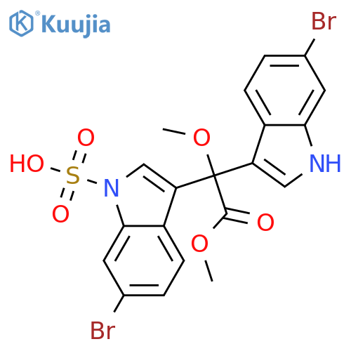1H-Indole-1-carboxylic acid,6-bromo-3-[(6-bromo-1H-indol-3-yl)methoxysulfomethyl]-, 1-methylester structure